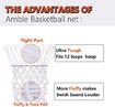 Basketball Net Replacement Heavy Duty Net in All Weather for Indoor and Outdoor - 12 Loops Rim (White)