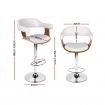 Artiss Wooden PU Leather Bar Stool - White and Chrome