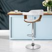 Artiss Wooden PU Leather Bar Stool - White and Chrome