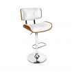 Artiss Wooden Gas Lift Bar Stool - White and Chrome