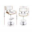 Artiss Wooden Gas Lift Bar Stool - White and Chrome