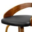 Walnut Wooden Bar Stool Dining Chair with Chrome Footrest