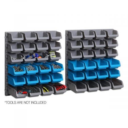 48 Piece Bin Wall Mounted Storage Rack