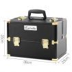 Professional Make Up Cosmetic Beauty Case - Black & Gold