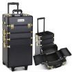 Professional 7 in 1 Make Up Cosmetic Beauty Case - Black & Gold