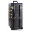 Professional 7 in 1 Make Up Cosmetic Beauty Case - Black & Gold