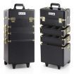 Professional 7 in 1 Make Up Cosmetic Beauty Case - Black & Gold