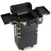 Professional 7 in 1 Make Up Cosmetic Beauty Case - Black & Gold