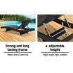 Wicker Rattan Outdoor Sun Lounge Pool Bed Garden Sofa - Black