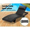 Wicker Rattan Outdoor Sun Lounge Pool Bed Garden Sofa - Black