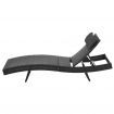 Wicker Rattan Outdoor Sun Lounge Pool Bed Garden Sofa - Black