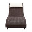Wicker Rattan Outdoor Sun Lounge Pool Bed Garden Sofa - Brown