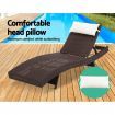 Wicker Rattan Outdoor Sun Lounge Pool Bed Garden Sofa - Brown