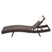Wicker Rattan Outdoor Sun Lounge Pool Bed Garden Sofa - Brown