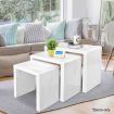 Set of 3 Nesting Tables High Gloss Finish - White