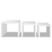 Set of 3 Nesting Tables High Gloss Finish - White