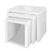 Set of 3 Nesting Tables High Gloss Finish - White