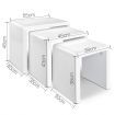 Set of 3 Nesting Tables High Gloss Finish - White