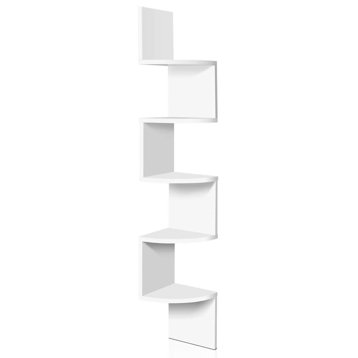 5-Tier Corner Wall Shelf - White
