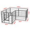 i.Pet Pet Playpen Dog Playpen 8 Panel Exercise Cage Enclosure Fence 80x80cm
