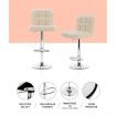 Artiss 2x Leather Bar Stools NOEL Kitchen Chairs Swivel Bar Stool Gas Lift - Beige