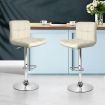 Artiss 2x Leather Bar Stools NOEL Kitchen Chairs Swivel Bar Stool Gas Lift - Beige