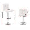 Artiss Set of 2 PU Leather Gas Lift Bar Stools - White