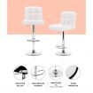 Artiss Set of 2 PU Leather Gas Lift Bar Stools - White