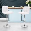 Artiss Set of 2 PU Leather Gas Lift Bar Stools - White