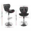 Artiss Set of 2 PU Leather Patterned Bar Stools - Black and Chrome