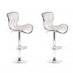 Artiss Set of 2 PU Leather Patterned Bar Stools - White and Chrome
