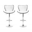 Artiss Set of 2 PU Leather Patterned Bar Stools - White and Chrome