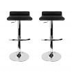 Artiss Set of 2 PU Leather Wave Style Bar Stools - Black