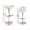 Artiss Set of 2 PU Leather Wave Style Bar Stools - White
