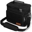 Insulated Lunch Bag for Women/Men - Reusable Lunch Box for Office Work School Picnic Beach - Leakproof Cooler Tote Bag Freezable Lunch Bag with Adjustable Shoulder Strap for Kids/Adult - Black