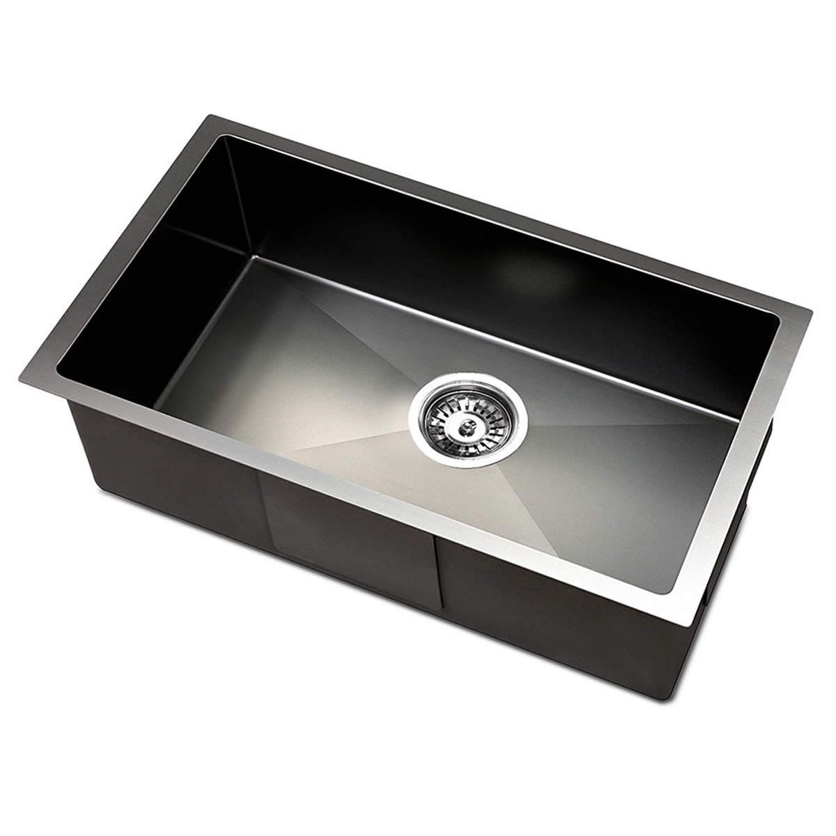 Cefito 30cm x 45cm Stainless Steel Kitchen Sink Under/Top/Flush Mount Black