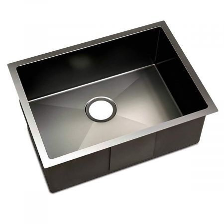 Cefito 60cm x 45cm Stainless Steel Kitchen Sink Under/Top/Flush Mount Black