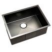 Cefito 60cm x 45cm Stainless Steel Kitchen Sink Under/Top/Flush Mount Black