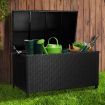 Wicker Outdoor Storage Box with 320 Litres of Storage Space - Black