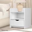 Bedside Table Drawer with 15mm Thick Board - White