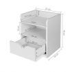 Bedside Table Drawer with 15mm Thick Board - White