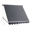 2.4m x 2.1m Retractable Fixed Pivot Arm Awning - Grey