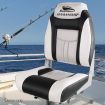 Seamanship Set of 2 Folding Swivel Boat Seats - Grey & Black