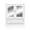 Bathroom Tallboy Storage Cabinet with Mirror - White