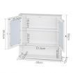 Bathroom Tallboy Storage Cabinet with Mirror - White