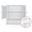 Bathroom Tallboy Storage Cabinet with Mirror - White