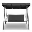 Gardeon Outdoor Furniture Swing Chair Hammock 3 Seater Bench Seat Canopy Black