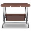 3 Seater Outdoor Canopy Swing Chair - Coffee