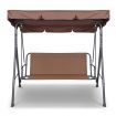 3 Seater Outdoor Canopy Swing Chair - Coffee