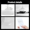 Ceiling Fan Light With LED Remote Control Cooling Quiet Retractable Bedroom Living Room Modern 3 Blades 3 Speed 4 Timers 42 Inch White